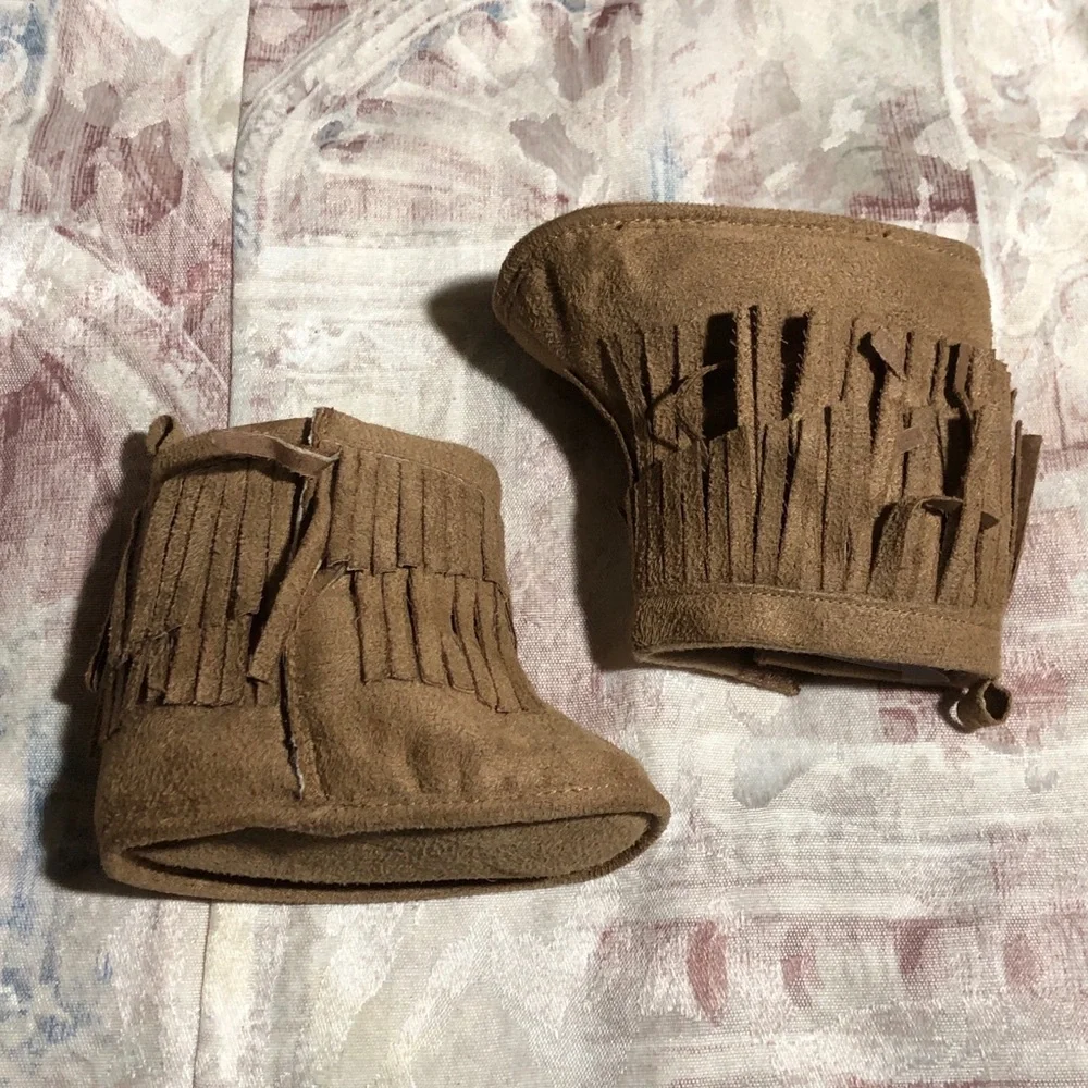 Toddlers Fringe Faux Suede Boots